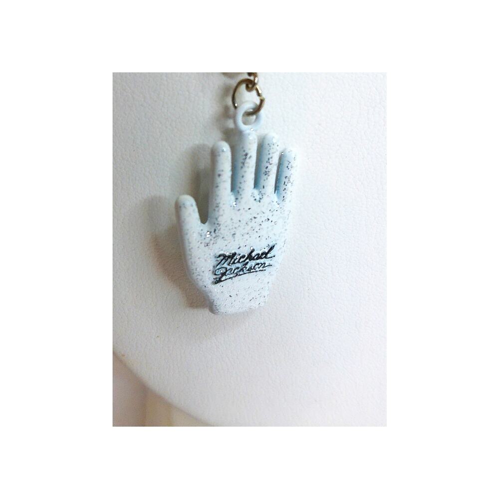 Vintage Michael Jackson King of Pop 1980's White Glitter Glove Pendant